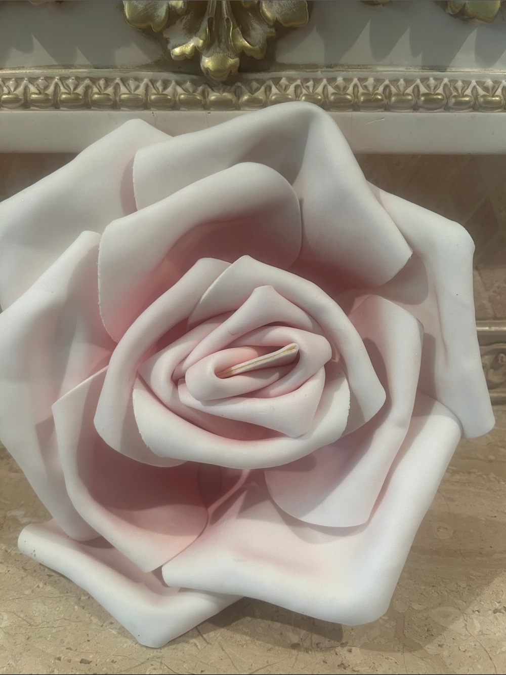 Elegant Large Pink 12” Foam Rose Decorative Accent